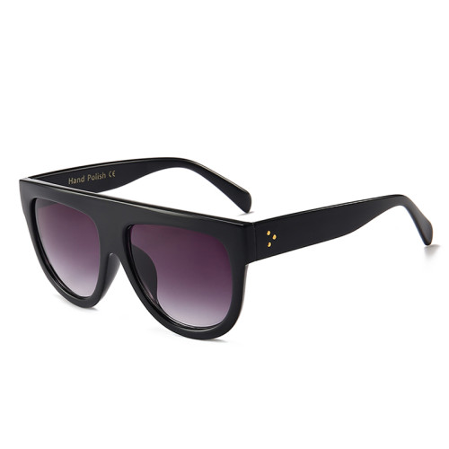 Flat Top Brand Designer Women Oversized Shades Sunglasses