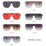 Fashion Oversize One Piece Lens metal frame UV400 Shades Sunglasses