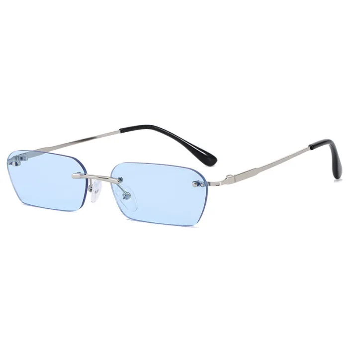 Fashion Retro Vintage Sunglasses Small Rimless Rectangular Sunglasses