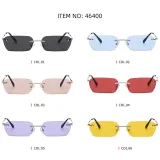 Fashion Retro Vintage Sunglasses Small Rimless Rectangular Sunglasses