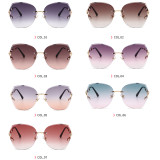 Fashion Oversize Rimless Square Shades Sunglasses