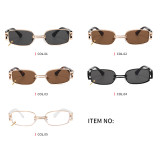Metal Frame Sun glasses Rectangle UV400 Shades Sunglasses