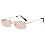 Fashion Retro Vintage Sunglasses Small Rimless Rectangular Sunglasses