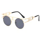 Retro Vintage Steam Punk Sun glasses Small Oval Metal Frame Sunglasses