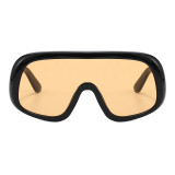 Fashion One Piece Lens Flat Top Oversize Shield Shades Sunglasses