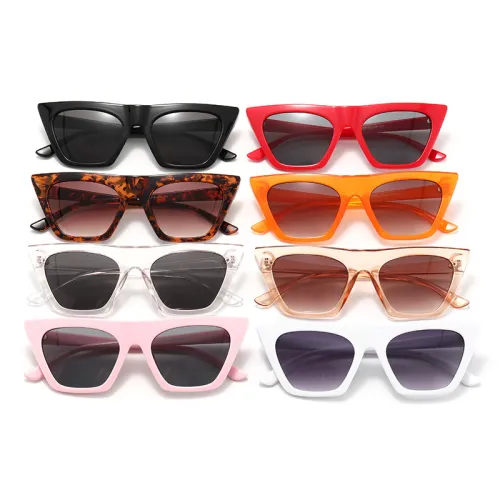 Fashion Flat Top Oversized Women Cat Eye Sunglasses