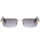Retro Vintage Square Rimless Sunglasses