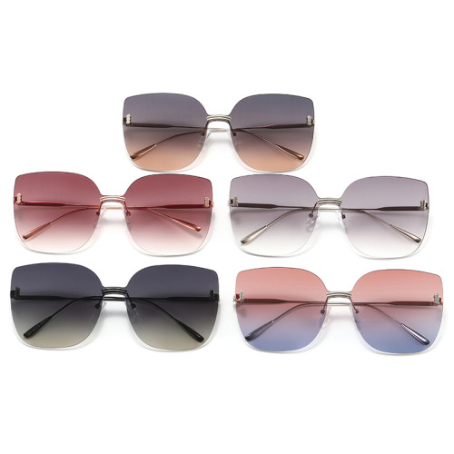 Fashion Gradient Women Diamond Cut Lenses Shades Sunglasses