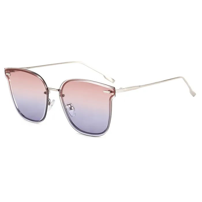 Fashion Cateye Newest Design Metal Frame Shades Gradient Lens Sunglasses