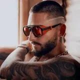 Retro Round Leather Side Shields Steampunk Sunglasses