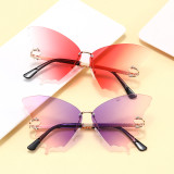 Fashion Ladies Rimless Butterfly Sunglasses
