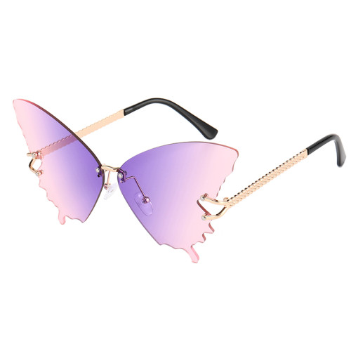 Fashion Ladies Rimless Butterfly Sunglasses