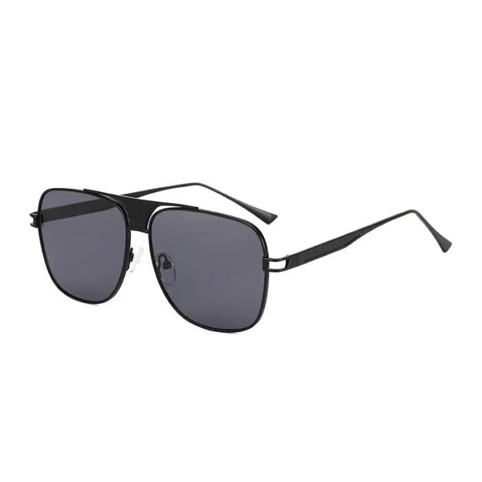 Men Women Square Metal Frame Outdoor Sunglasses