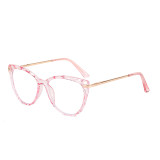 Fashion Crystal Diamond Cut Spring Hinges Women Cat Eye Sunglasses