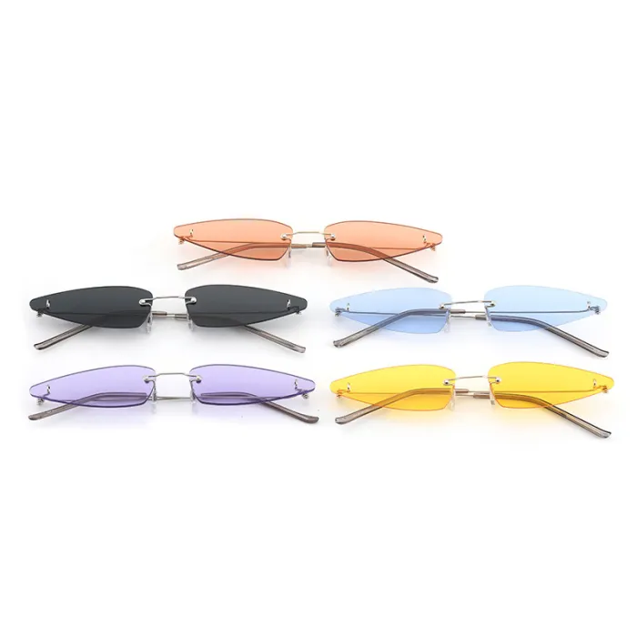 Small Triangle Style Rimless Women Fashion Sunglasses