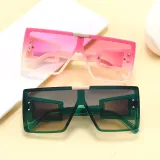 Flat Top Square Oversized Shades Sunglasses