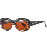 Luxury Vintage Square Women Rhinestone Sunglasses