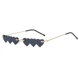 Fashion Cute Women Rimless Heart Sunglasses