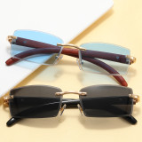 Retro Small Rimless Rectangular Sunglasses
