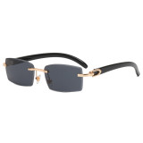 Retro Small Rimless Rectangular Sunglasses