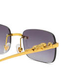 Cheetah Rectangle Rimless Sunglasses