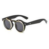 Flip Up Round Steampunk Sunglasses