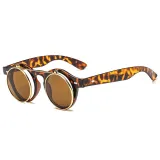 Flip Up Round Steampunk Sunglasses