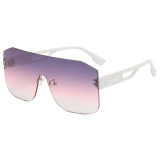 One Piece Tinted Lens UV400 Rimless Sunglasses