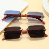 Small Rimless Rectangular Sunglasses