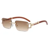 Rimless Rhinestones Decorated Sunglasses