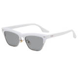 Retro Half-Rmless Cat Eye Sunglasses