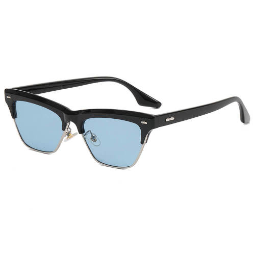 Retro Half-Rmless Cat Eye Sunglasses