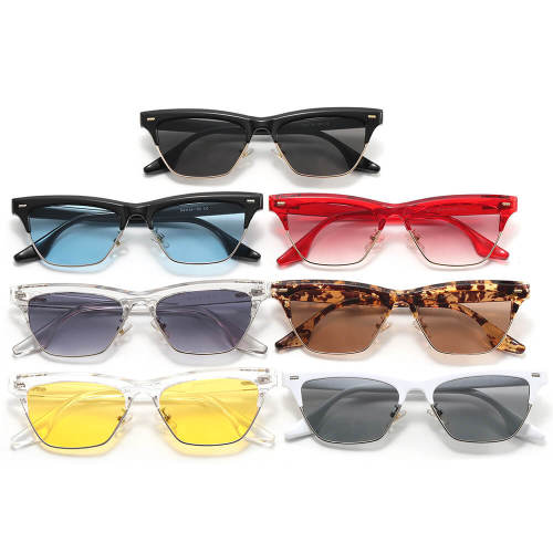 Retro Half-Rmless Cat Eye Sunglasses