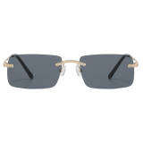 Tinted Rectangle Rimless Sunglasses