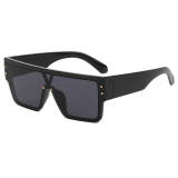 Flat Top Oversized Mono Lens Shades Sunglasses