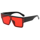 Flat Top Oversized Mono Lens Shades Sunglasses