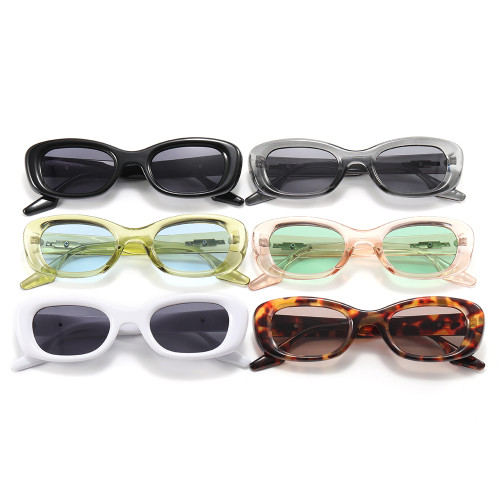 Retro Solid Plastic Small Rectangle Sunglasses