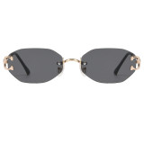 Oval Rimless Sunglasses