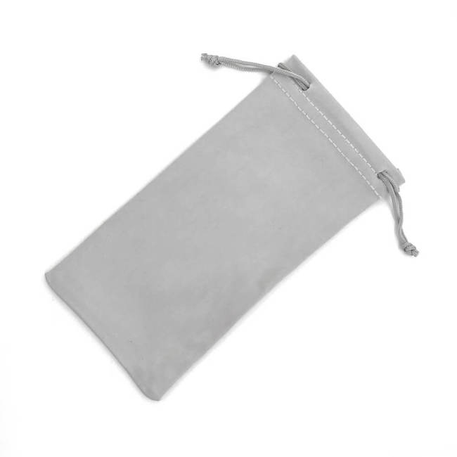 Light Grey Microfiber Glasses Bag