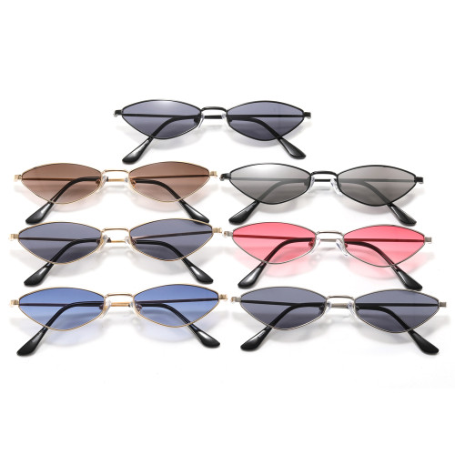Cat Eye Women Small Triangle Metal Frame Sunglasses
