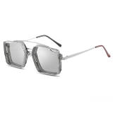 Retro Steampunk Square Metal Frame Sunglasses