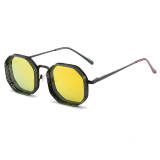 Retro Steampunk Octagon Metal Frame Sunglasses