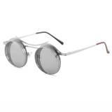 Retro Round Metal Frame Steampunk Sunglasses