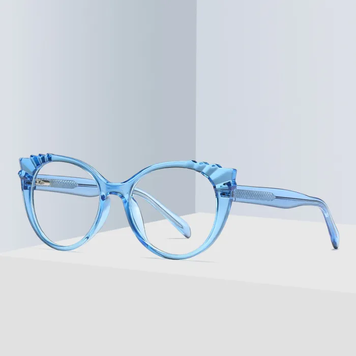 Women Cat Eye Blue Light Blocking Spring Hinges Computer Eyeglasses