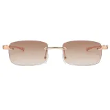 Rectangle Retro Vintage Rimless Sunglasses