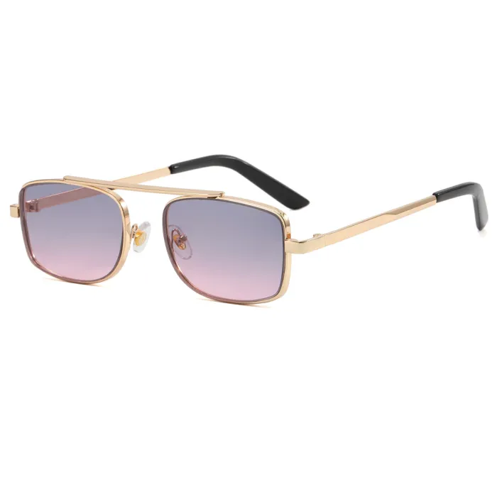  Small Rectangle Metal Frame Sunglasses