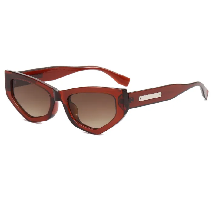 Cat Eye Women Small Polygon Sunglasses