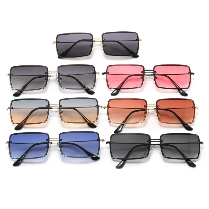 Small Rectangle Metal Frame Sunglasses