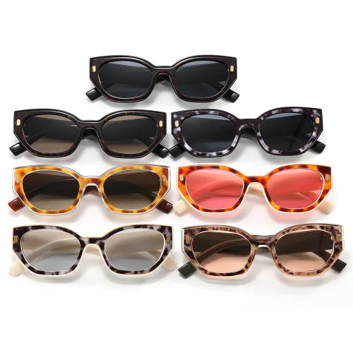 Cat Eye Women Small Polygon Sunglasses