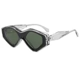 Cat Eye Women Small Polygon Sunglasses